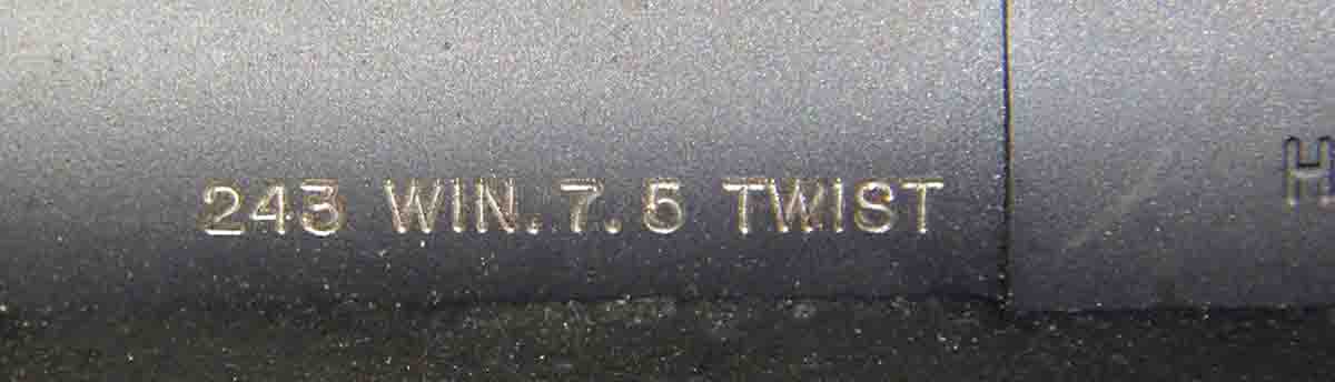 Oregunsmithing’s Wayne York equipped the 243 Winchester test rifle with a fast 1:7.5-inch twist rate. The barrel easily stabilized the longest, heaviest bullets, including Berger’s 109-grain Long Range Hybrid Target and Nosler’s 115-grain RDF.